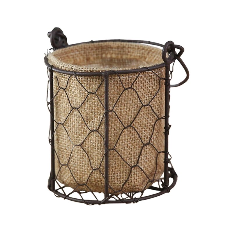 Country Style Hanging Flower Arrangement Pot Small Green Plant Basket: B