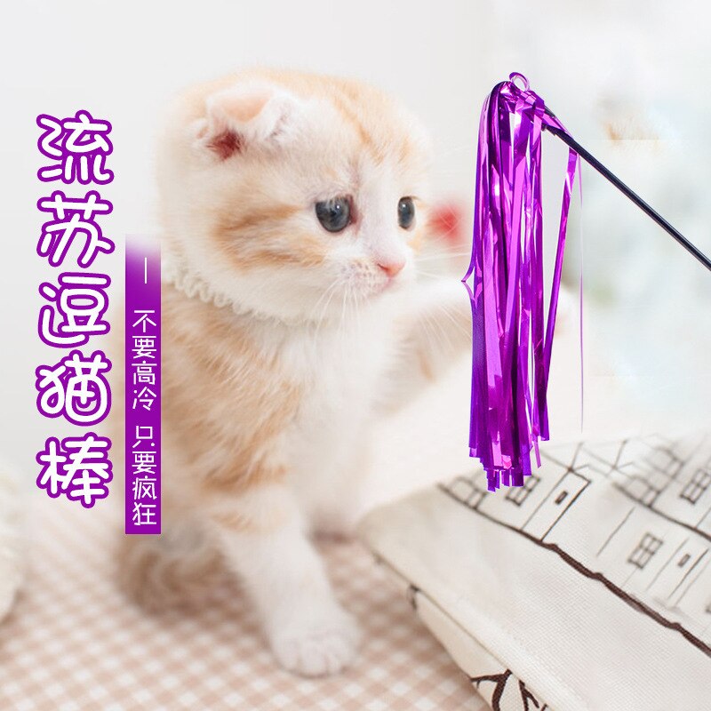 grappige kat speelgoed Britse korte blauwe kat ring papier interactieve grappige kat bar Papier kwastje grappige kat stok