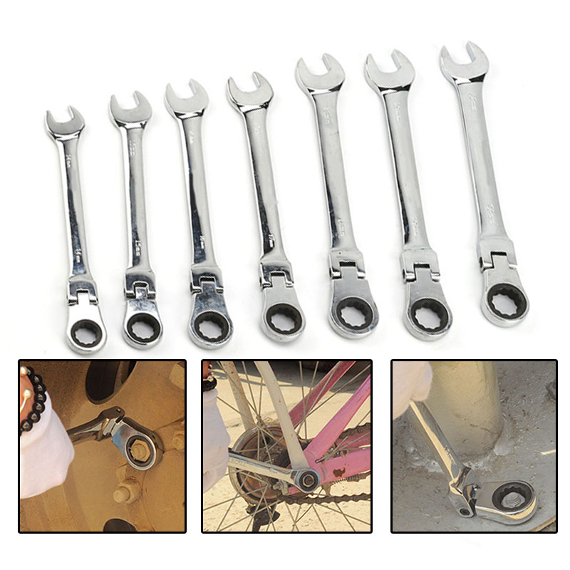 Chave de catraca ajustável 8mm-10mm, chave rápida para reparo de bicicletas, carros, oficina mecânica, caixa de ferramentas manuais, kit de chaves, soquete