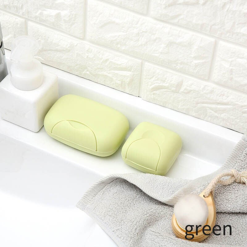 Estojo de sabonete redondo para viagem, portátil, cor, recipiente, caixa de sabonete, chuveiro, casa, banheiro, vedado, suprimentos para viagem: green / S