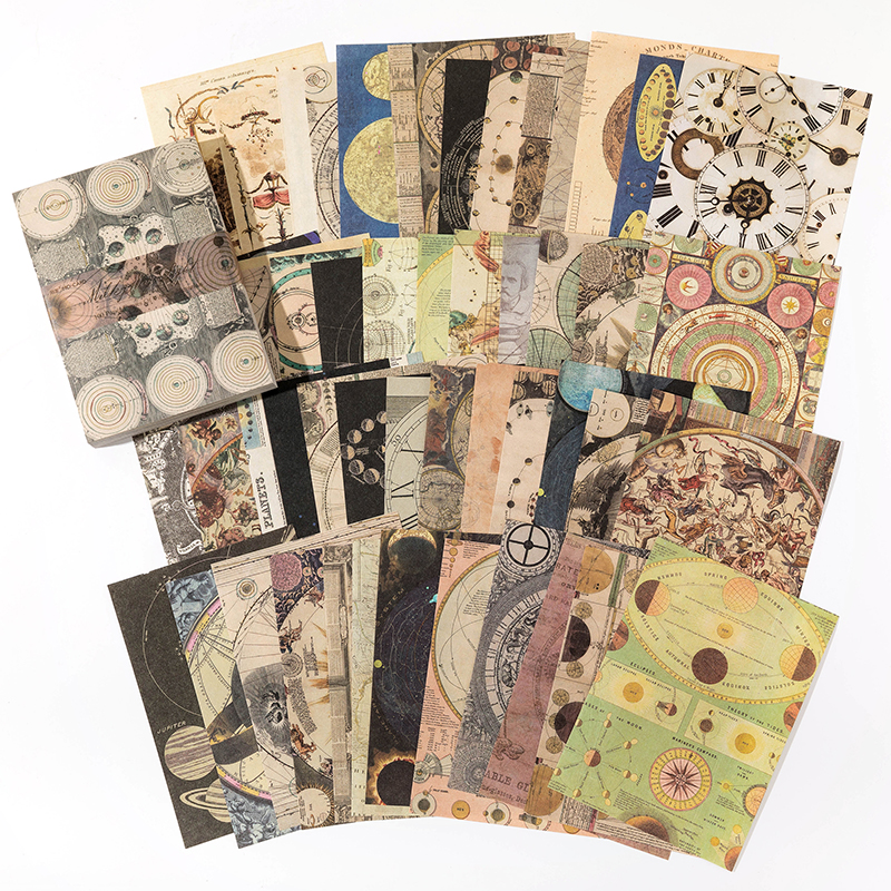 100 pièces matériel Vintage Journal Album fond papier bricolage décoration papier coloré Scrapbooking indésirable Journal papeterie fournitures: Clair