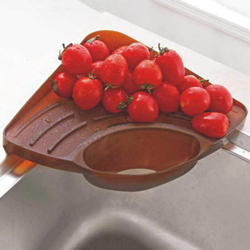 Sponge Sink Corner Shelf Draining Rack Wall Cuisine Dish Rack Drain Kitchen Sink Corner Draining Rack Storage Rack