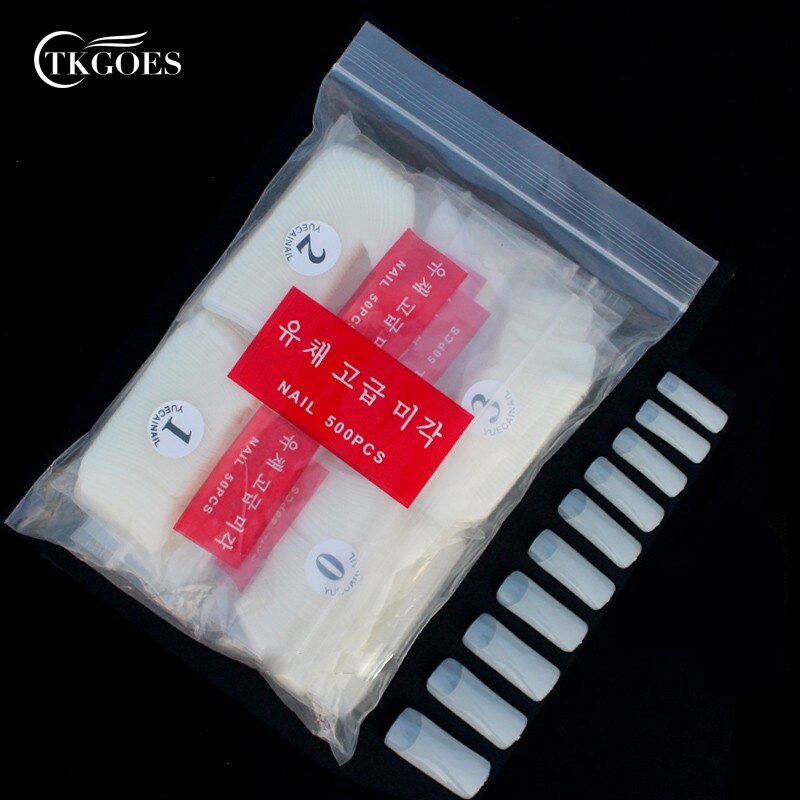 TKGOES 500 PCS Nail Tips Helder Half Cover False Nail Art Tips Franse Acryl UV Gel Nail Art Salon