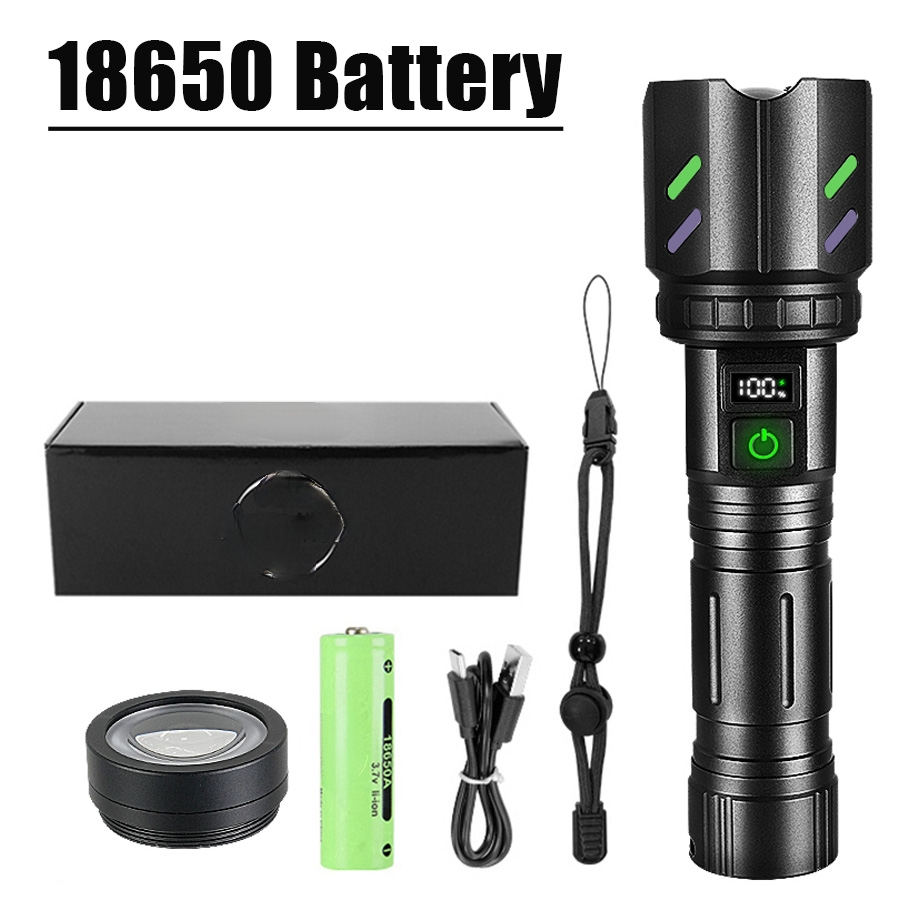 Ultra leistungsstarke Lampe mit 5 Modi, wiederaufladbare Super-Hochleistungs-LED-Taschenlampe, Outdoor-Laterne, Camping-Taschenlampen, kann Feuer machen: green