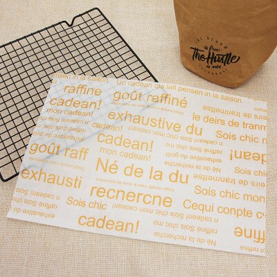 Papier d&#39;emballage en papier huilé pour pain, Sandwich, hamburgers, frites/cire de alimentaire, outils de cuisson, Gadgets de cuisine, 3 tailles, 25 pièces/lot: H-25x35cm
