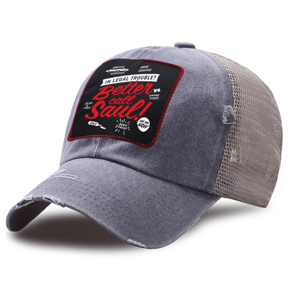 Better Call Saul-gorra de béisbol para hombre, para actividades al aire libre, gorra de , malla transpirable, gorras de verano para el sol, sombrero Retro Kpop: gray6