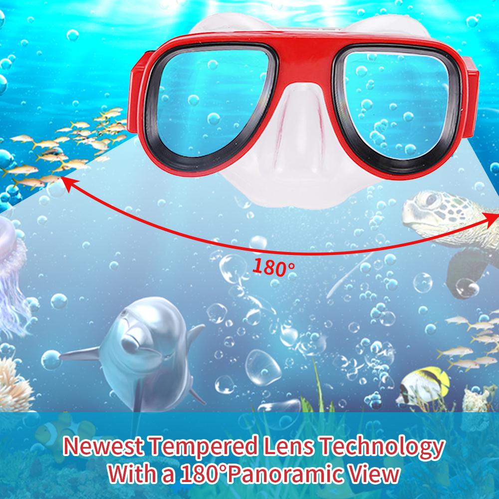 Snorkeling Set Swimming Diving Flippers Snorkel Equipment Scuba Goggles