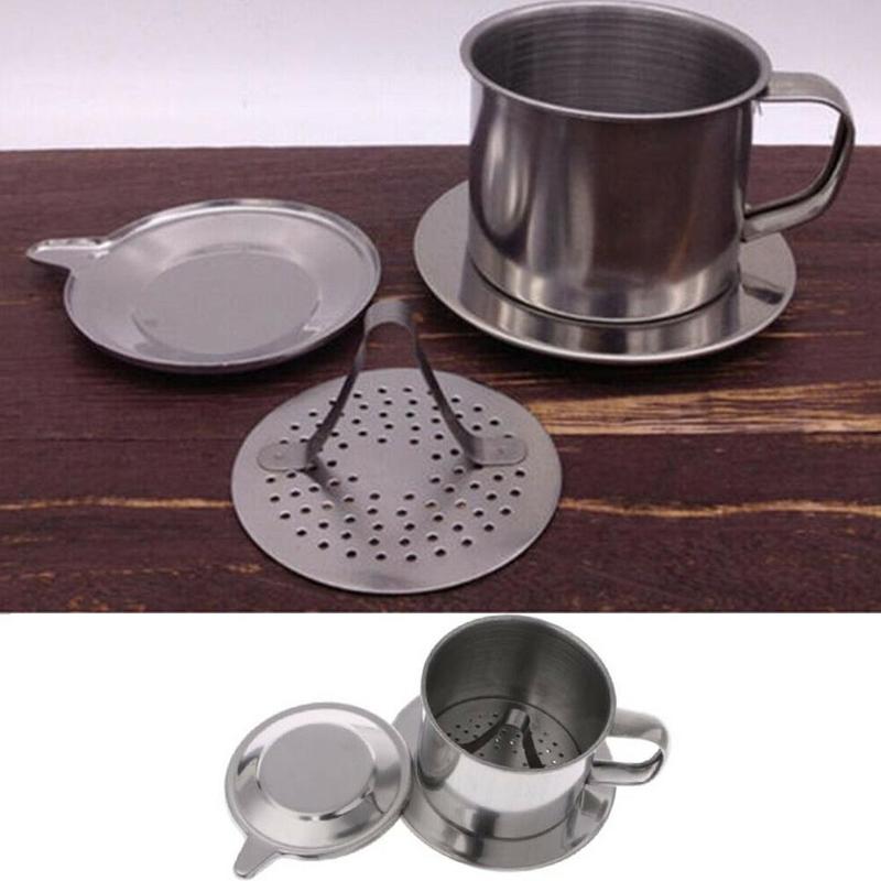 Bärbar vietnam kaffedroppare i rostfritt stål återanvändbar vietnamesisk kaffe  v60 droppar kopp kanna dropp vietnam kaffe  w2 b 3