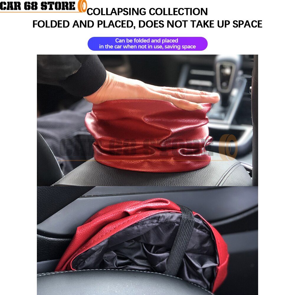 Car Storage Basket Interior Rubbish Container For Waste Organizer Holder Waterproof Garbage Can Trash Bin Folding