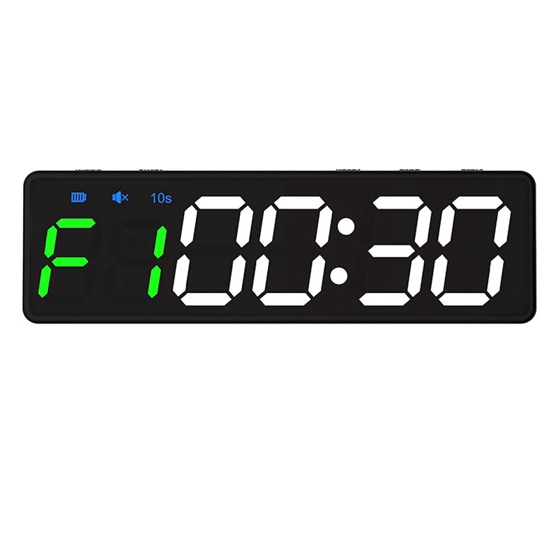 Mini Gym Timer Clock, Magnetic LED Interval Timer, Long Stand-By Battery Powered Gym Wall Clock: Black