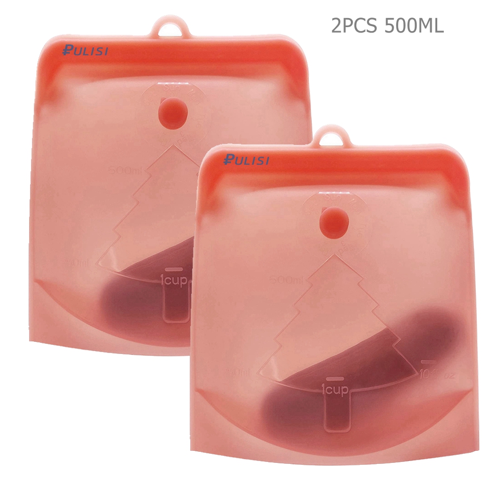 2er Pack Silikon-Lebensmittel beutel 1500ml 1000ml 500ml auslaufs ichere Behälter wieder verwendbarer frischer Beutel Lebensmittel-Aufbewahrung beutel Gefrier beutel Snack behälter: Lila