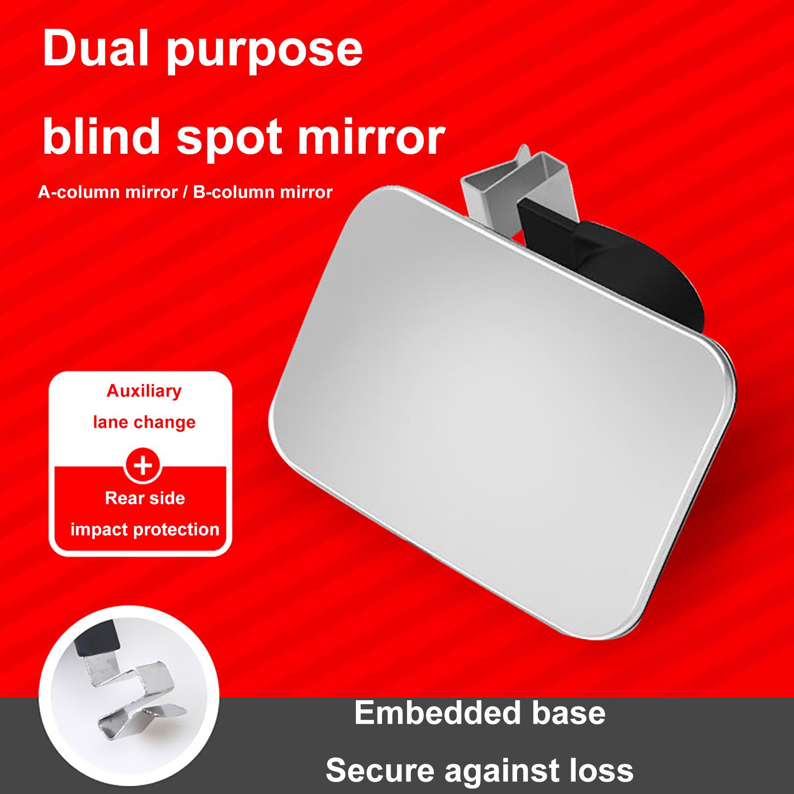 Car 360 Wide Angle rectangle Convex Mirror Car Vehicle Side Blindspot Blind Spot Mirror Wide Rear View Mirror Small Round Mirror