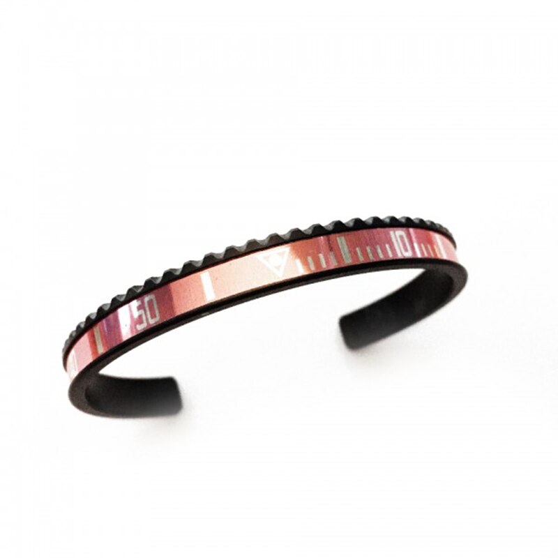 Aço inoxidável manguito pulseiras famosa marca preta pulseira de carro da motocicleta para mulheres s03: black-pink