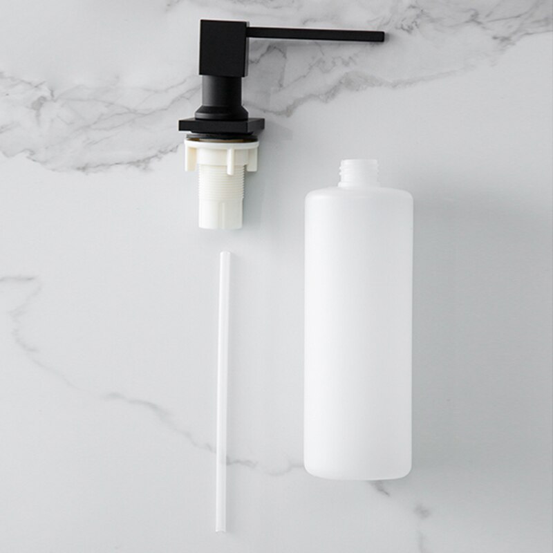 250ml kitchen sink soap dispensers pump brass + ABS plastic bottle liquid hand wash black kitchen sink soap dispenser