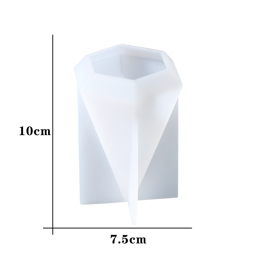 Cono de anillo geométrico piramidal, molde de silicona, cristal triangular, anillo DIY, soporte para presentación de joyería, artesanía de joyería, molde de resina epoxi: Negro