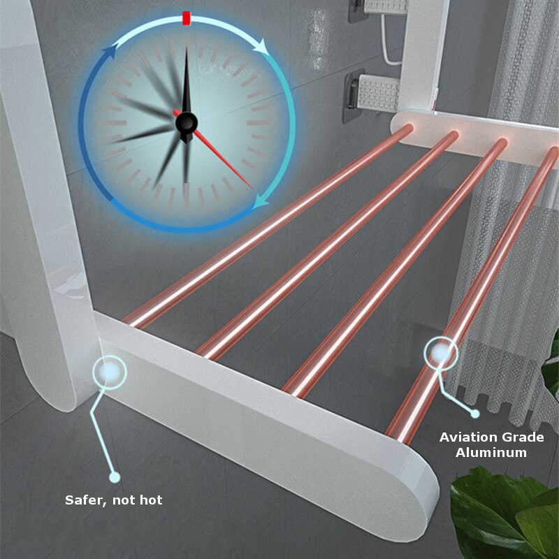 Badeværelse elektrisk varme håndklædeholder tørrestativ hylde intelligent konstant temperatur opvarmet stang håndklædevarmer vægmonteret