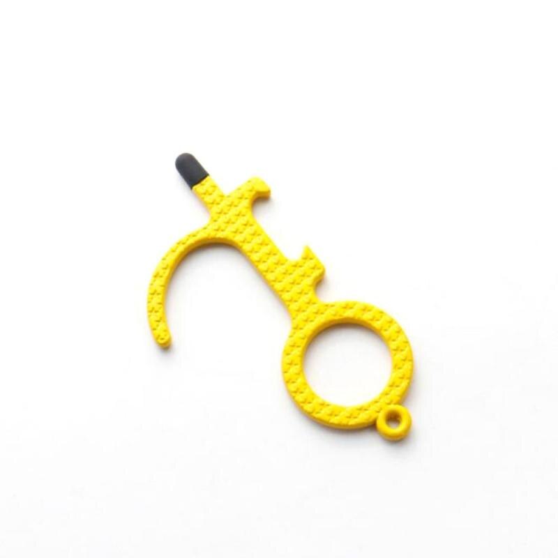 Anti Touch Door Opener Bottle Opener No Touch Hand Tool Serves Non-contact Key Chain Kitchen Bar Accessories Handles for Doors