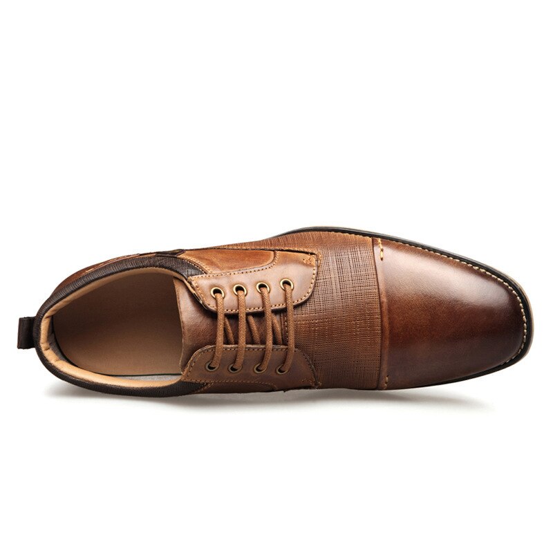 Mazefeng hommes en cuir chaussures formelles à lacets chaussures habillées Oxfords chaussures rétro travail chaussures hommes chaussures habillées