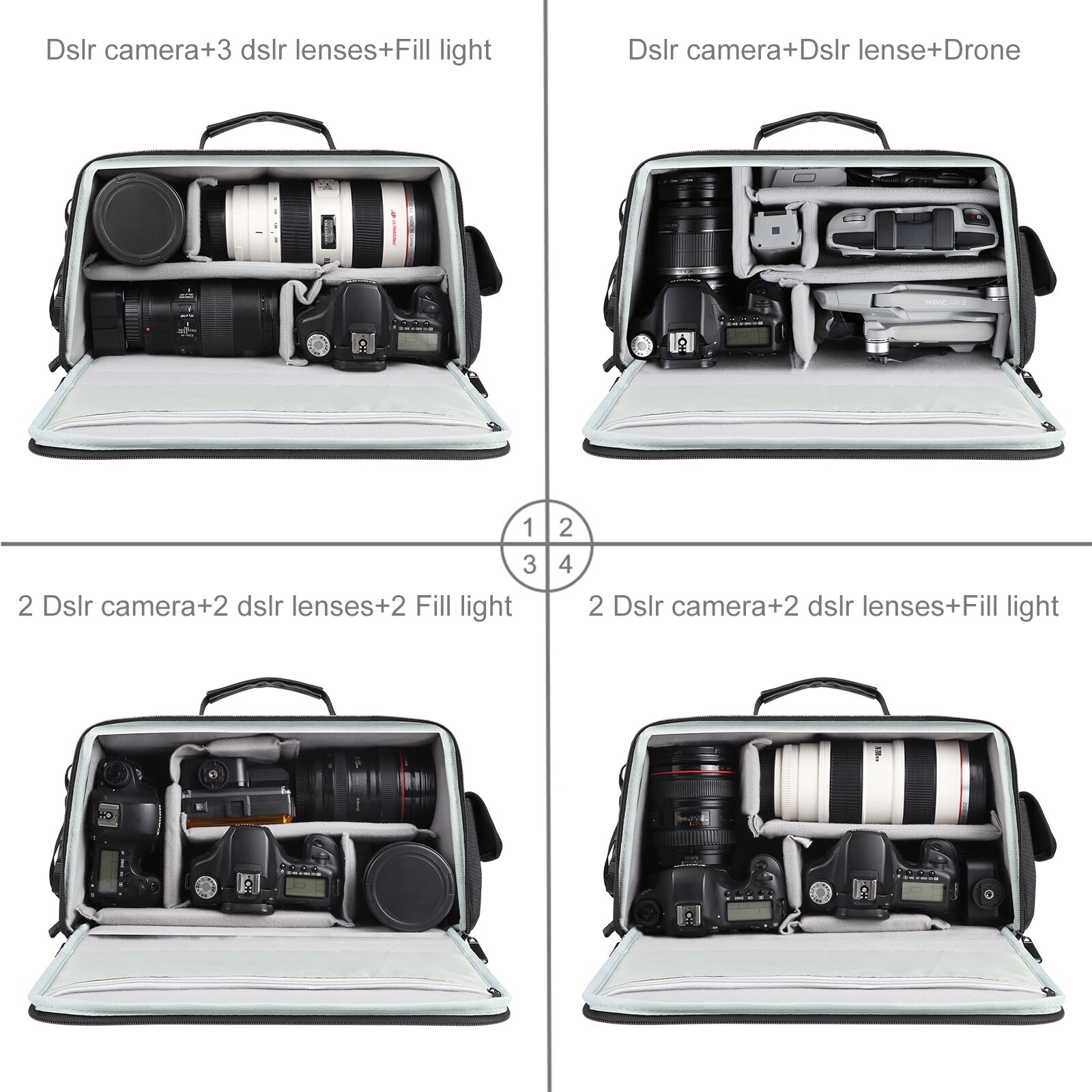 PULUZ-mochila de hombro cruzada para cámara de fotografía, bolso DSLR, equipo de fotos, a prueba de golpes, bolsa de almacenamiento de lentes digitales
