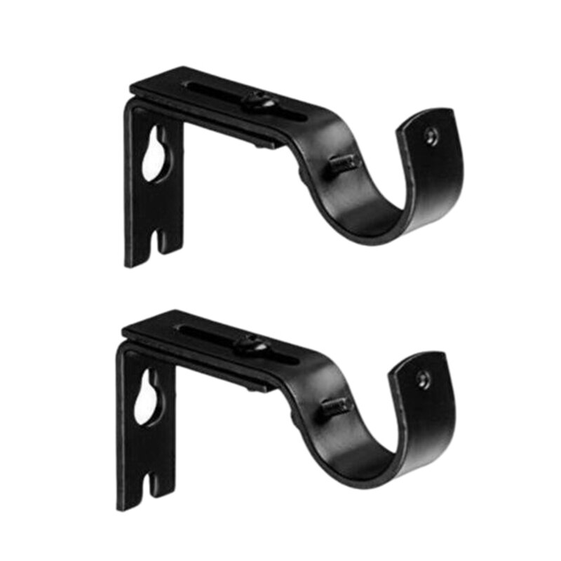 Universal Curtain Rod Bracket Valance Bracket Roman Rod Bracket Adjustable Curtain Rod Bracket: Black