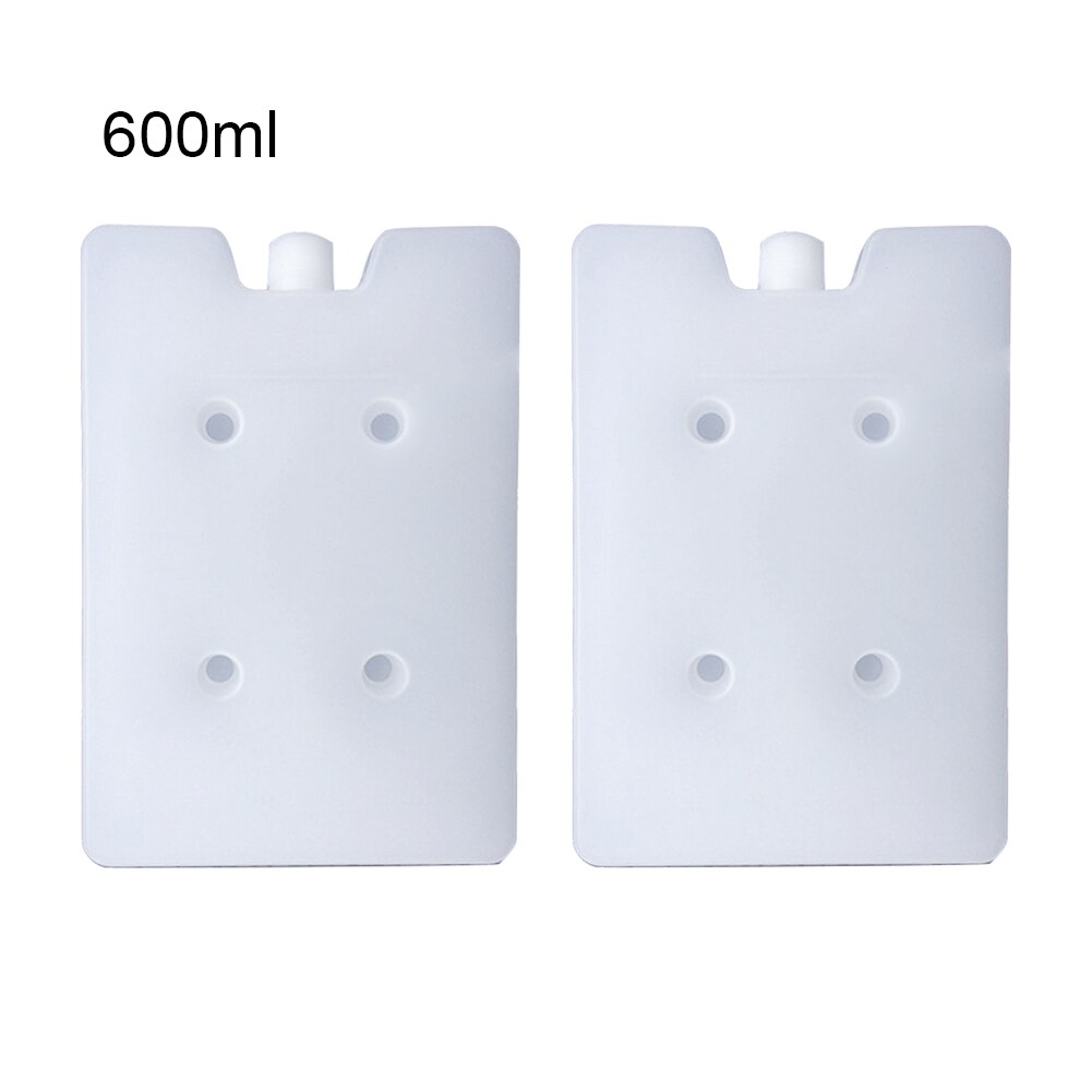 2pcs Food Storage Camping Ice Blocks Reusable Stay Fresh Picnic Fruit Cooler Box Travel Ice Blocks Freezer #734: 600ml