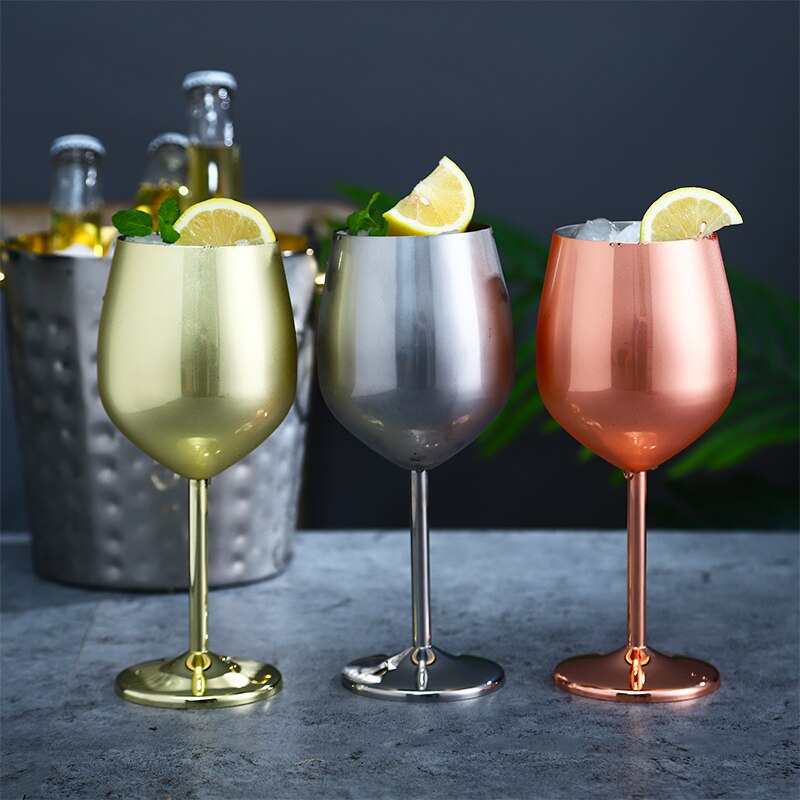 Rustfrit stål champagne kop vinglas cocktail glas metal vin glas bar restaurant bæger romantisk rødvin glas bedste pris