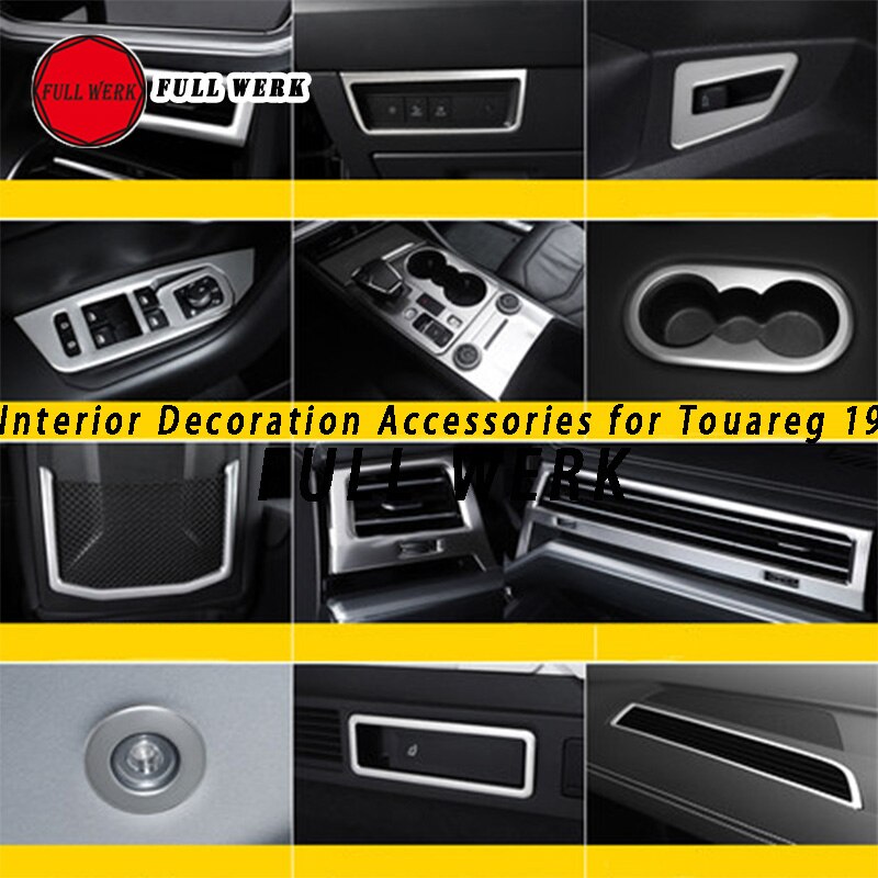 304 Ss Auto Styling Interieur Bekleding Voor Touareg 19 Air Vent Gear Shift Window Switch Cup Cover Frame Sticker accessoires