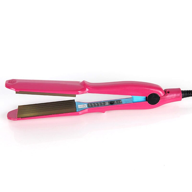 TOHUAN Hair Corrugated Iron Crimped Fluffy Hair Waving Iron Electric Crimp Hair Irons Beauty Styling Tools 110-220V: Pink