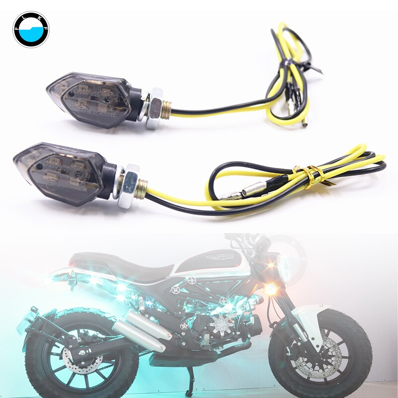 Luces LED de señal de giro para motocicleta, Mini indicadores de giro de 5 SMD, lente de humo intermitente ámbar, para Honda, Suzuki, Kawasaki, 2 uds.