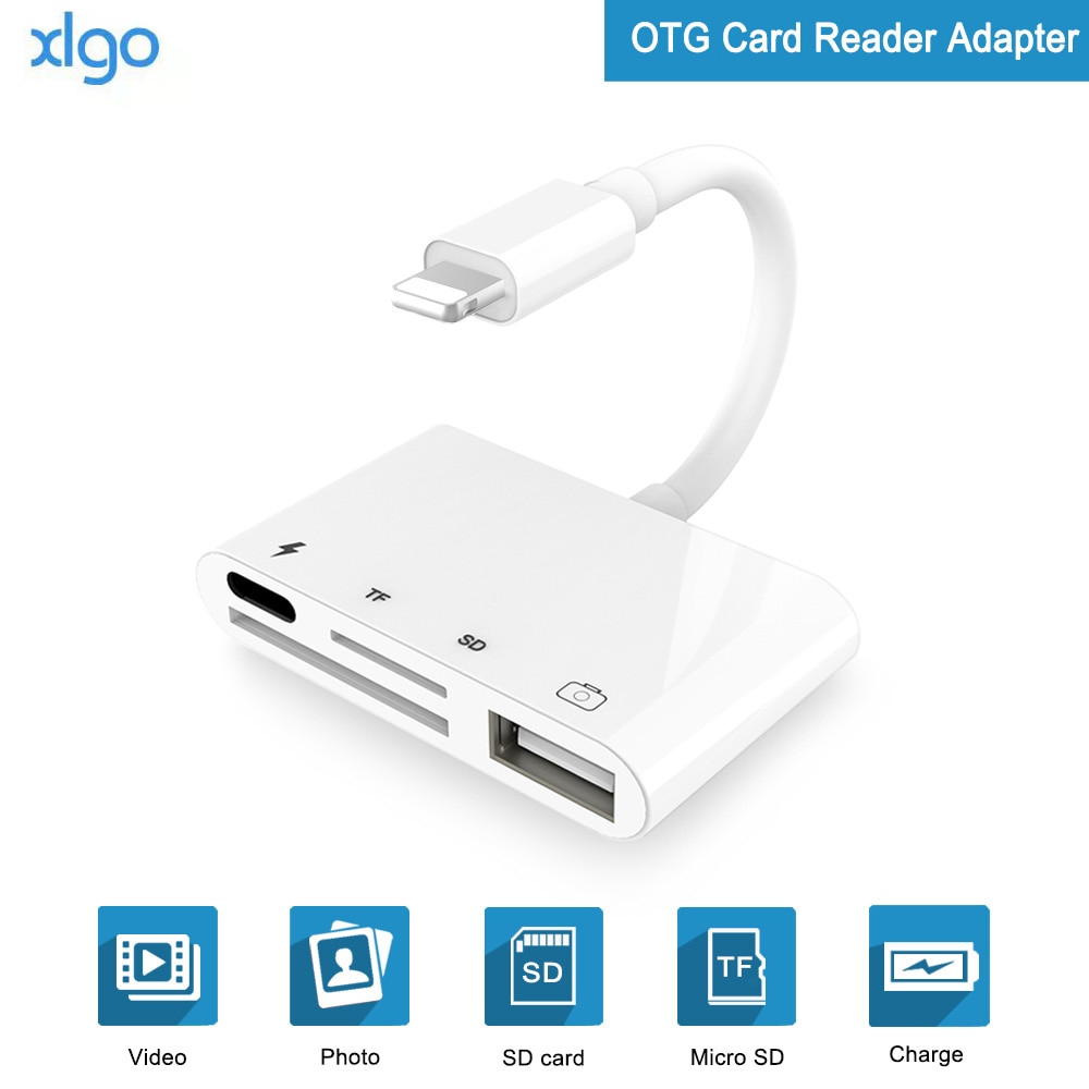 4 in 1 SD TF Card Camera Connection Kits voor Lightning naar USB Camera Reader adapter OTG Kabel voor iphone X 8 8pls 7 voor ipad Air