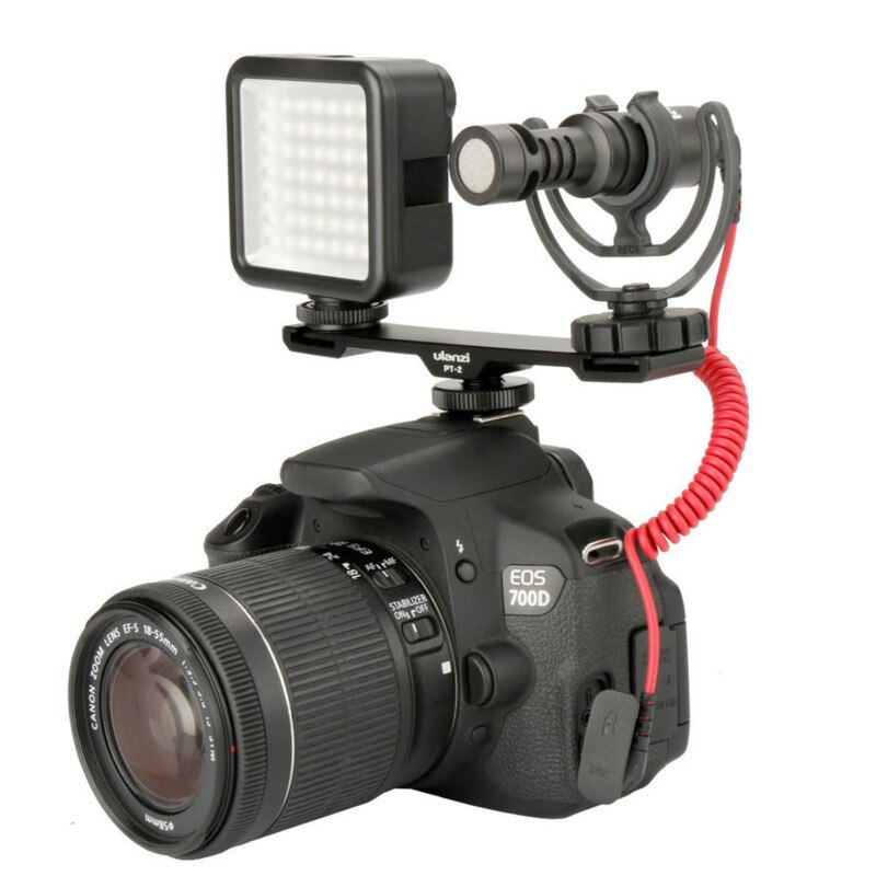 Ulanzi PT-2 Dual Mount Extension Bar with 1/4" Thread for DSLR Camera, Microphone, LED Light