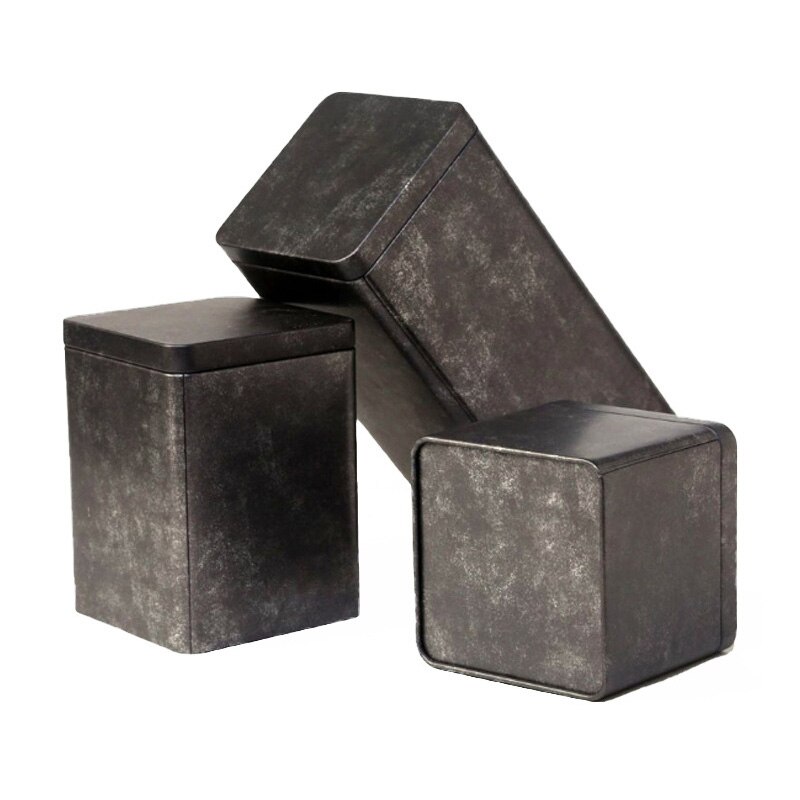 Caja de lata vacía, tarros de Metal, caja de hierro para té, galletas, contenedor de dulces, organizador cuadrado de Chocolate