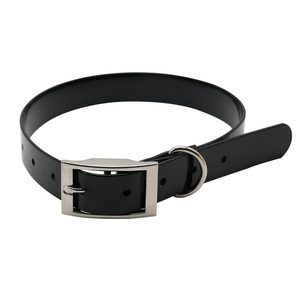 Grote Hond Kraag Verstelbare Tpu Duurzaam Waterdicht Huisdier Halsband Voor Puppy Strap Pure Kleur Hond Accessoires: Black / S