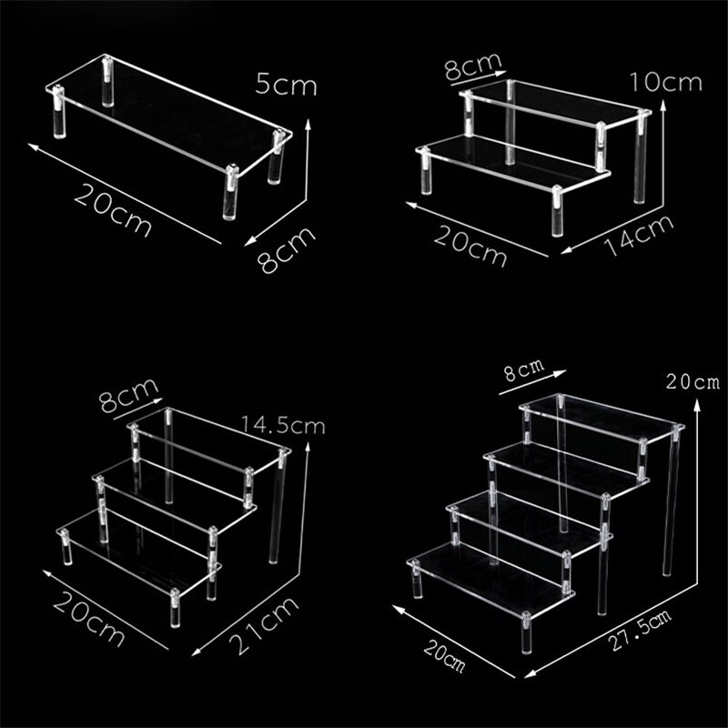 Acrylic Removable Ladder Rack Frame Car Model Toy Perfume Jewelry Display Transparent Action Figure Model Stand Decoration 2022