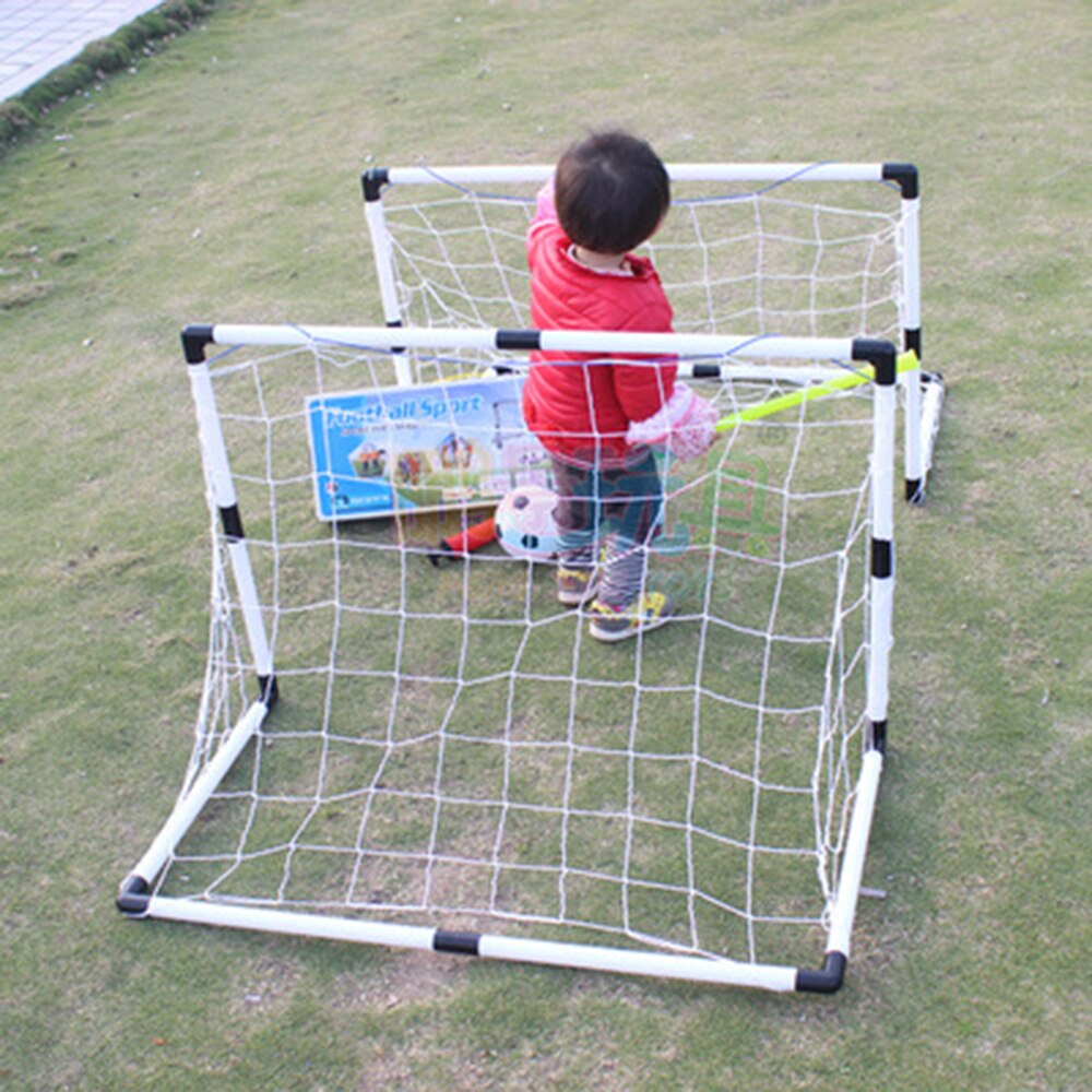 2 Stuks Mini Voetbal Voetbal Doel Vouwen Post Netto + Pomp Kids Sport Indoor Outdoor Games Speelgoed Kids