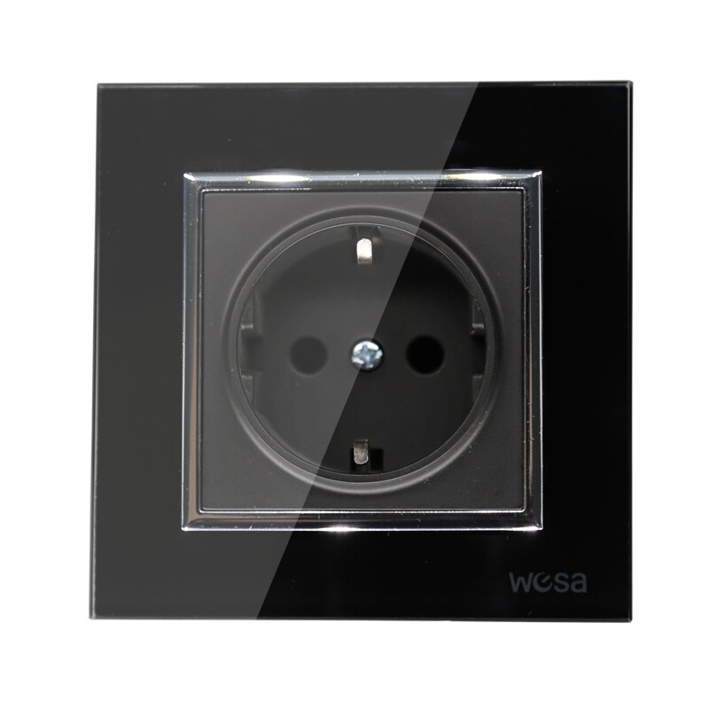 En fatning glas grå eu vægstik 5v 2a grå hærdet glas ramme fb -08 oplader adapter fatning sølv