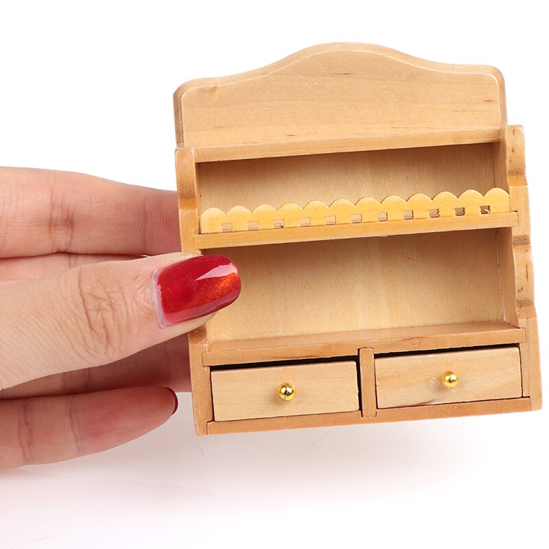 Vendita calda 1/12 Casa Delle Bambole mini mobiletto in Legno A Parete Armadio di Stoccaggio Scaffale Bambola Decorazione