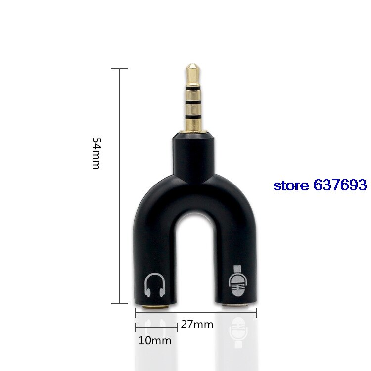 3.5 Mm Jack Stekker Naar 2 Poorten Microfoon Jack En 3.5 Mm Jack Vrouwelijke Plug Adapter Connector