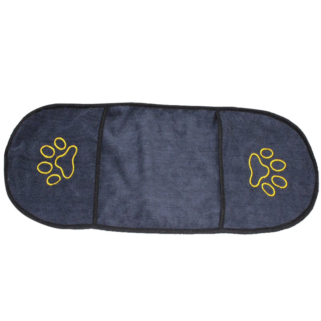 Toalla de perro súper absorbente, Toalla de baño de mascotas, Toalla de microfibra para secado de perros con dos bolsillos para perros pequeños, medianos y grandes: Navy Blue