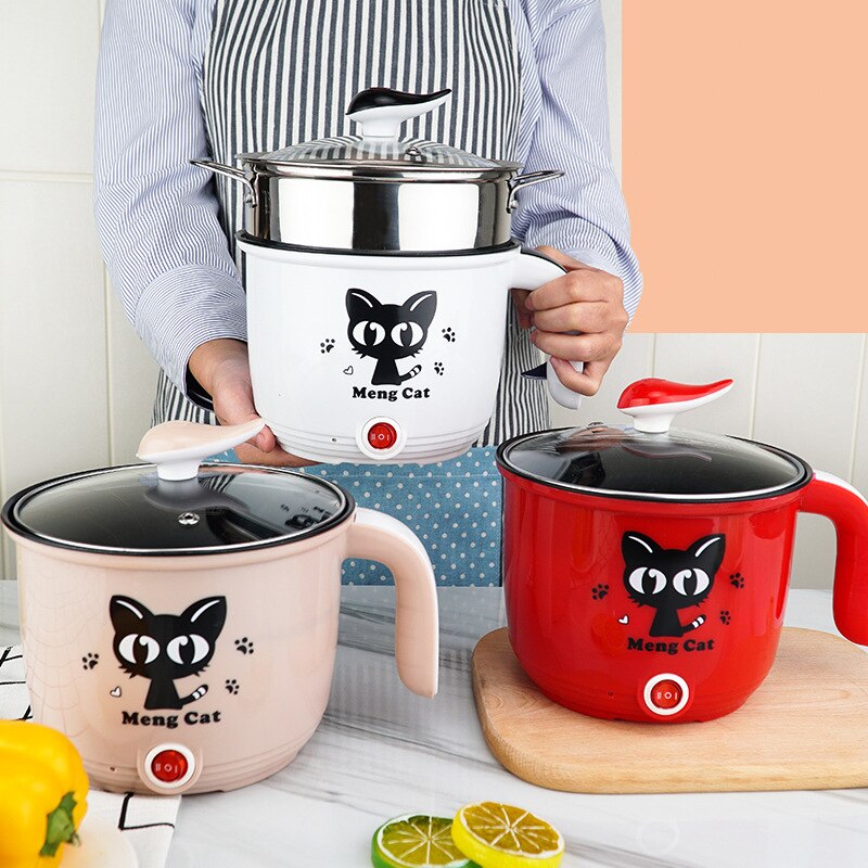 Multifunctional Electric Cooker Hotpot Mini Non-stick Food Noodle Cooking Skillet Egg Steamer Soup Heater Pot Frying Pan EU