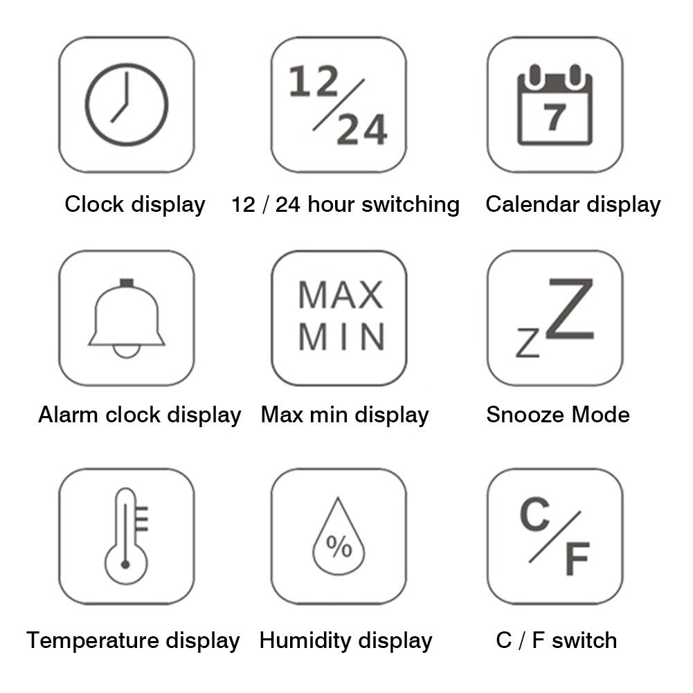Temperatuur En Vochtigheid Klok Led Display Klok Multifunctionele Innovatieve Digitale Wekker Muur Desktop Decoratie Voor Bedr