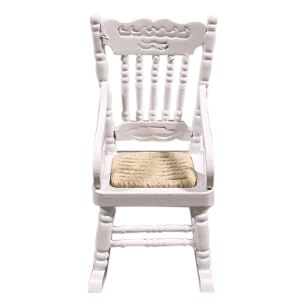 Miniature Rocking Chair Wooden Furniture Model Set Doll House Simulation Mini Furniture Chair With Armrests Fast