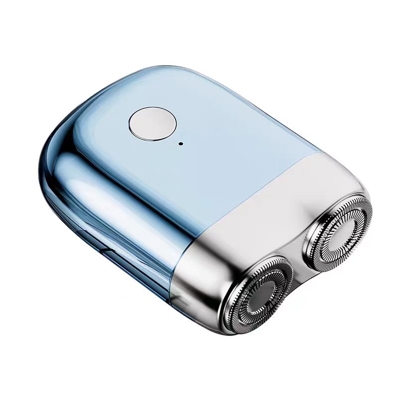 Magnetisch scheerapparaat met dubbel mes Volautomatisch elektrisch scheerapparaat voor mannen Draagbaar waterdicht scheerapparaat Oplaadbaar mini-roterend scheerapparaat: Sky Blue
