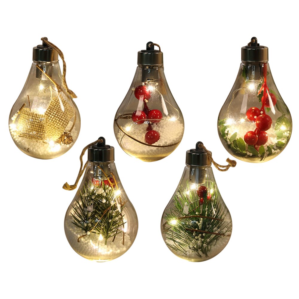 Lichtgevende kerstboombal heldere lichtgevende bal led hanglamp mooie plastic bolvormige lamp