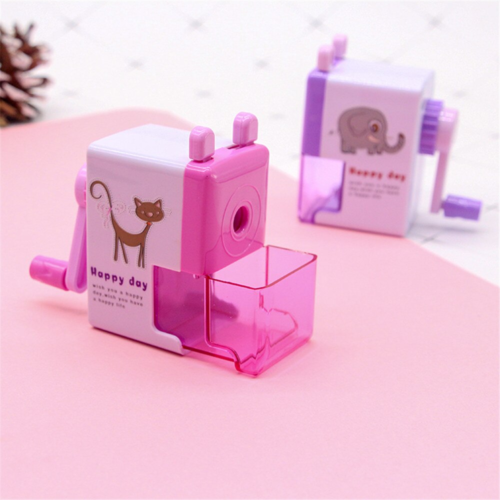 1PC Karikatur Katze Elefant Bleistift Spitzer Nettes Briefpapier freundlicher Kawaii Hand Kurbel Manuelle Stift Cutter Schule Büro Liefert