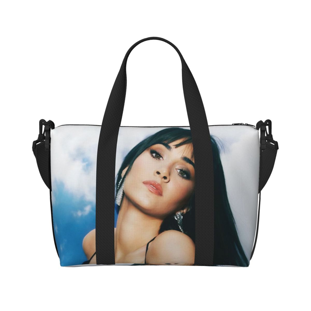 Brugerdefineret skønhed aitanas tote taske til kvinder stor kapacitet spansk sanger gym strand rejsetasker: Grå