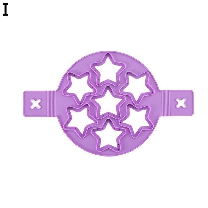 Eierpannenkoekenvorm meerdere vormen siliconen eieren koken antiaanbak keuken eierringvorm omeletvorm gadget gereedschap  h5 s 6: Paarse stervorm