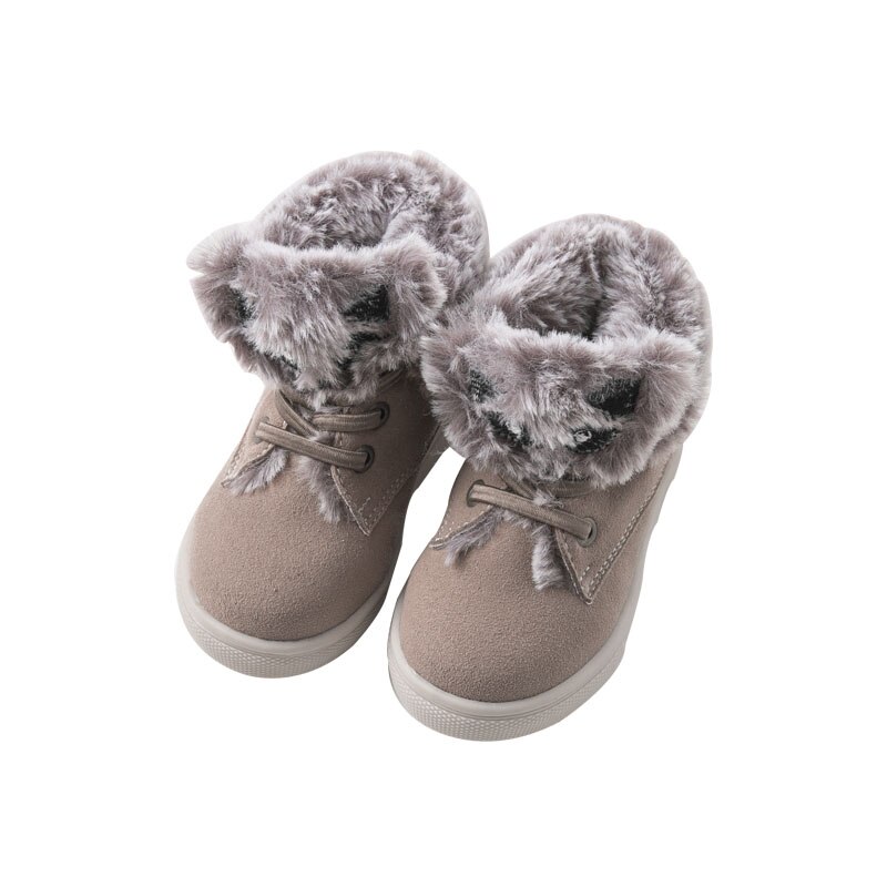 DB8807 Dave Bella outono inverno bebê da menina do menino sapatos casuais sapatos crianças sapatos de inverno da marca com pele: camel / 20