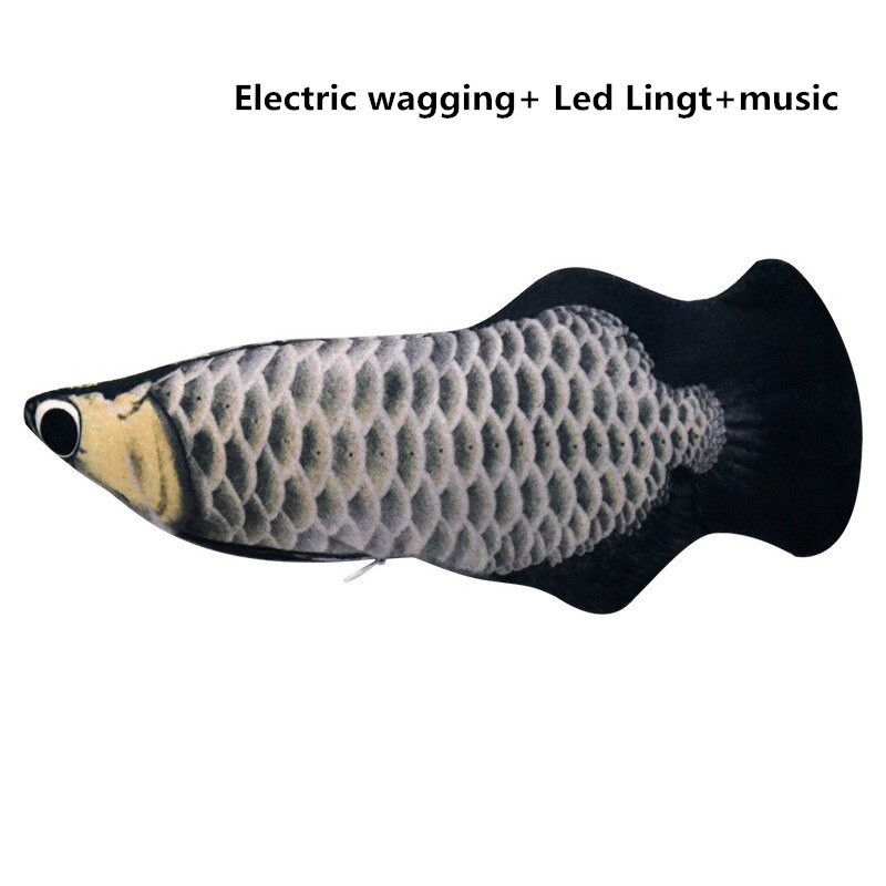 Kattleksak elektrisk viftande fisk rörlig fisk floppande fisk dansande fisk viftande simulering elektrisk för kattunge 30cm: Ljusgul