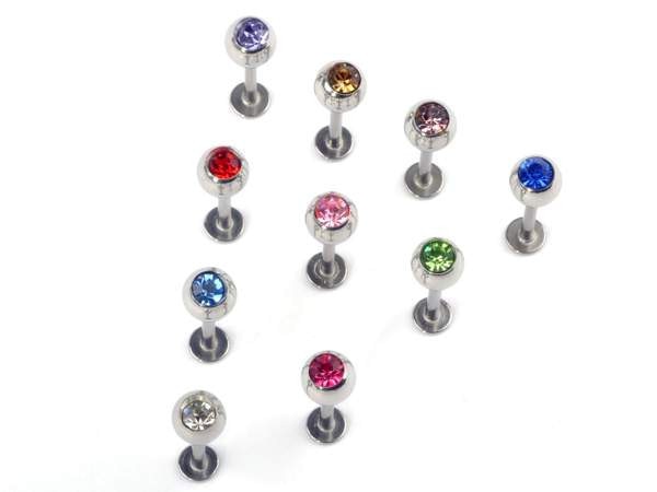 10pc 1.2*8*4mm Ball 16G Labret Lip Chin Ring Bar Stud Stainless Steel Tragus Body Piercing Punk Eyebrow Nose Barbell Rings